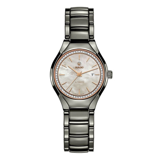 Rado R27243852 watch for woman with a white dial and stainless steel strap.