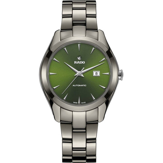 Rado R32041312 watch for woman with a green dial and stainless steel strap.