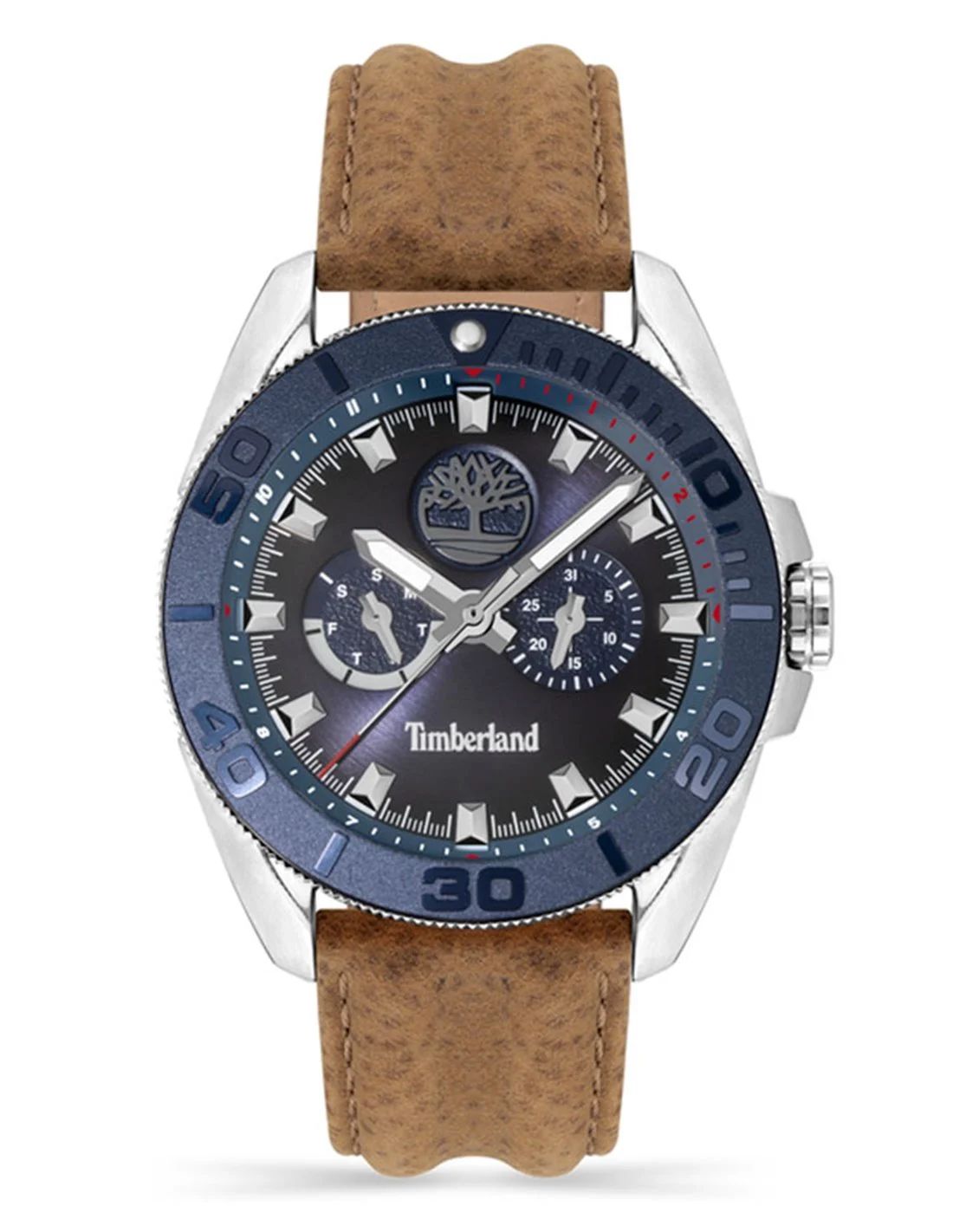 Timberland TDWGF2200903 watch for man with a blue dial and leather strap.
