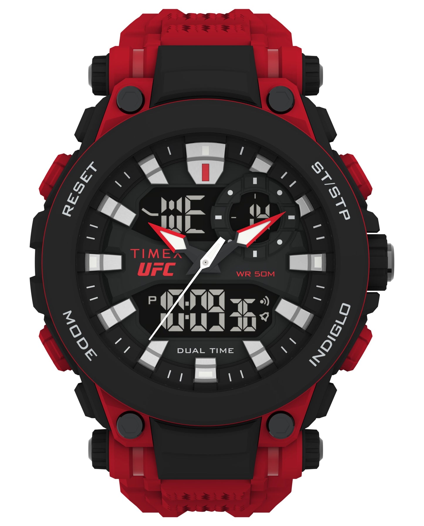 Timex TW5M53000 watch for man with a black dial and rubber strap.