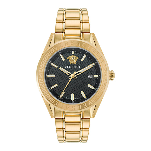 Versace VE6A00623 watch for man with a black dial and stainless steel strap.
