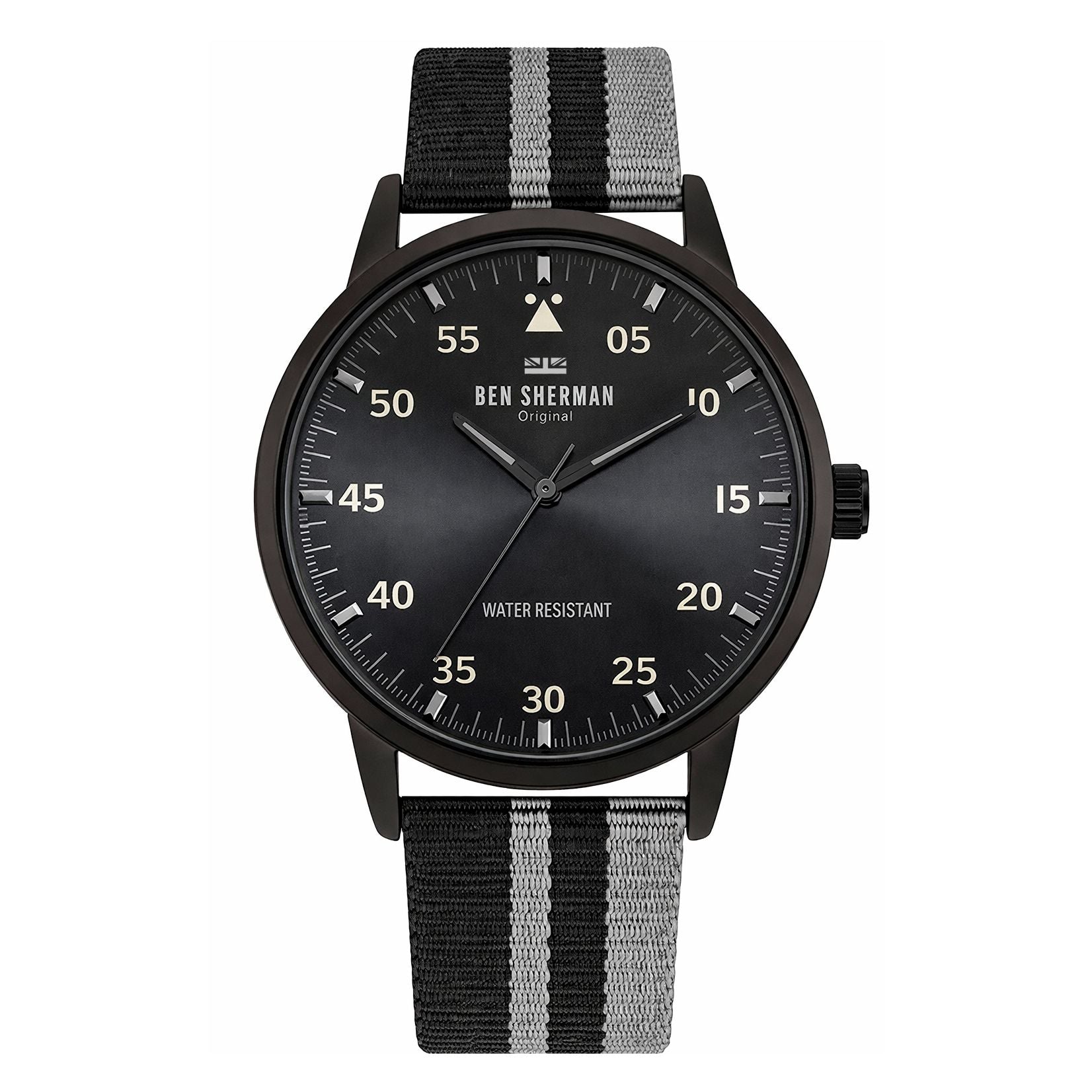 Ben Sherman WB042BE watch for man with a black dial and fabric strap.
