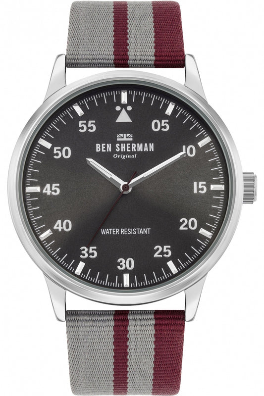 Ben Sherman WB042ER watch for man with a black dial and fabric strap.