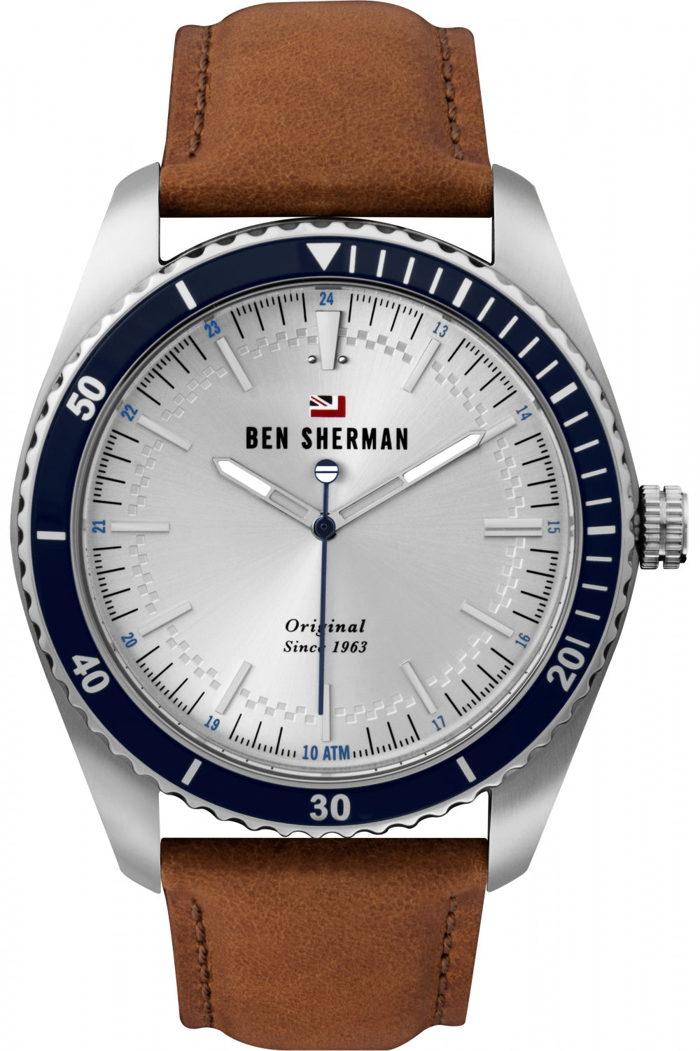 Ben Sherman WBS114UT watch for man with a grey dial and leather strap.