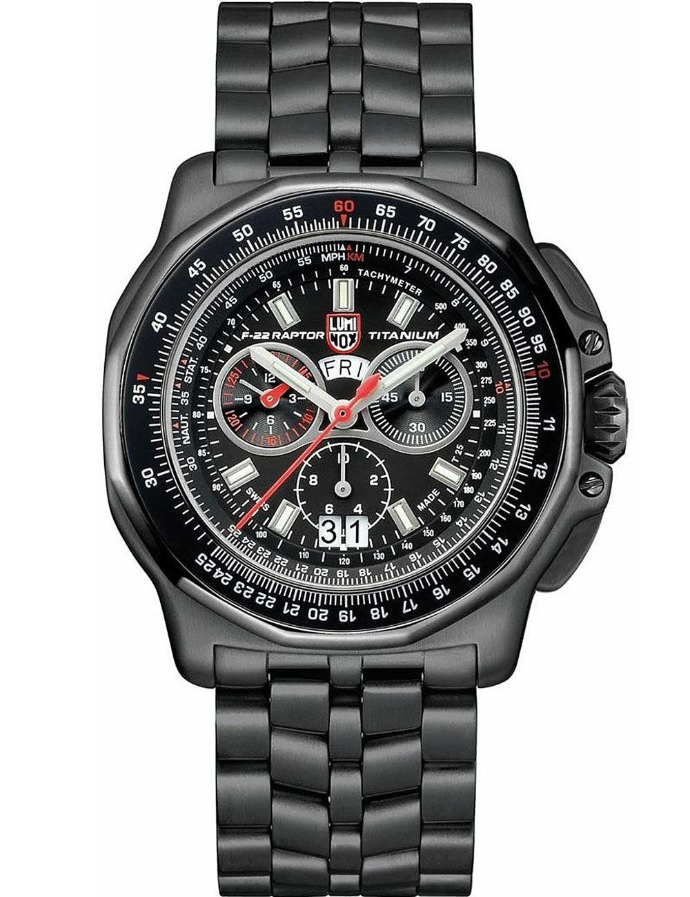 Luminox XA.9272 watch for man with a black dial and titanium strap.