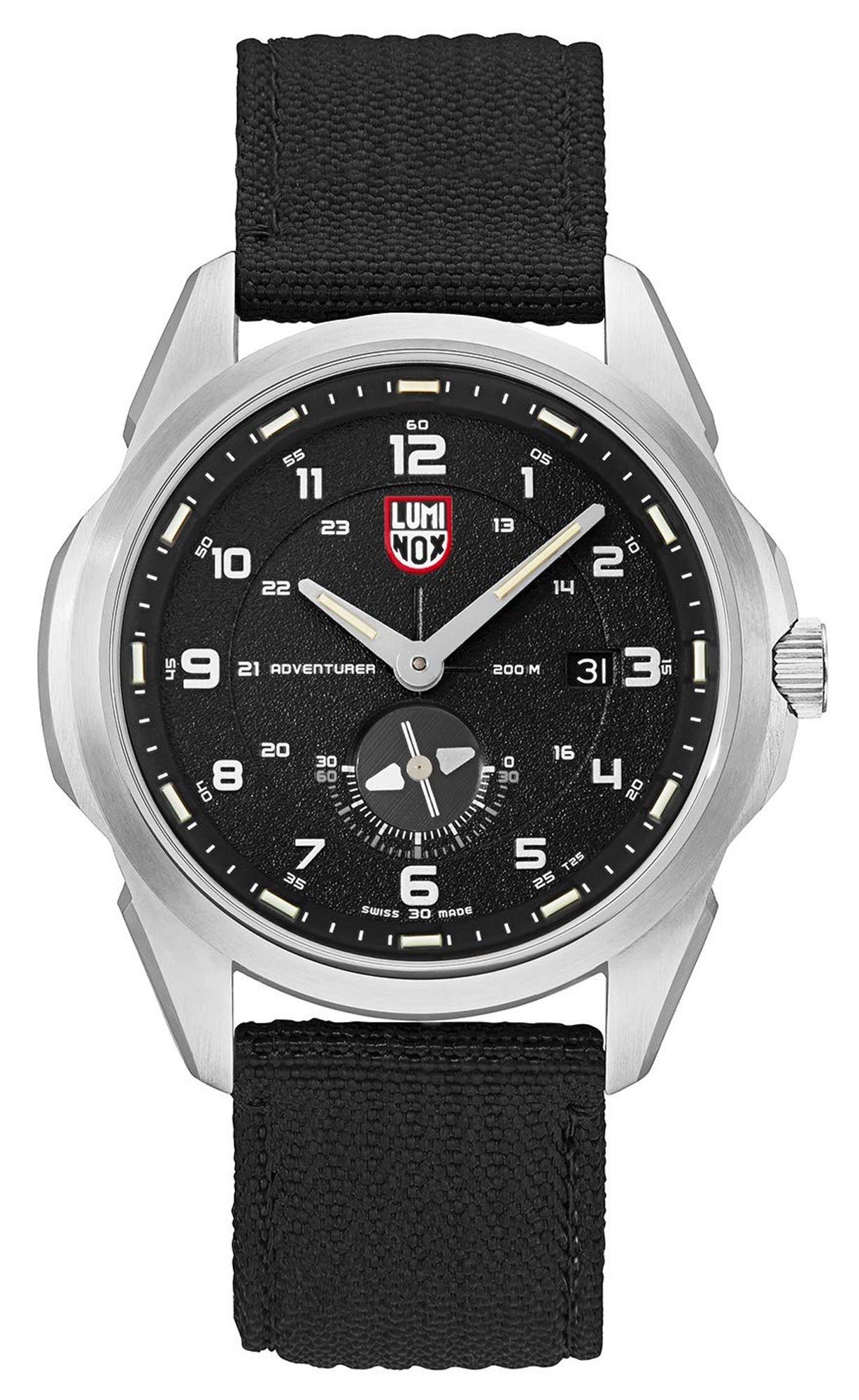 Luminox XL.1761 watch for man with a black dial and nylon strap.