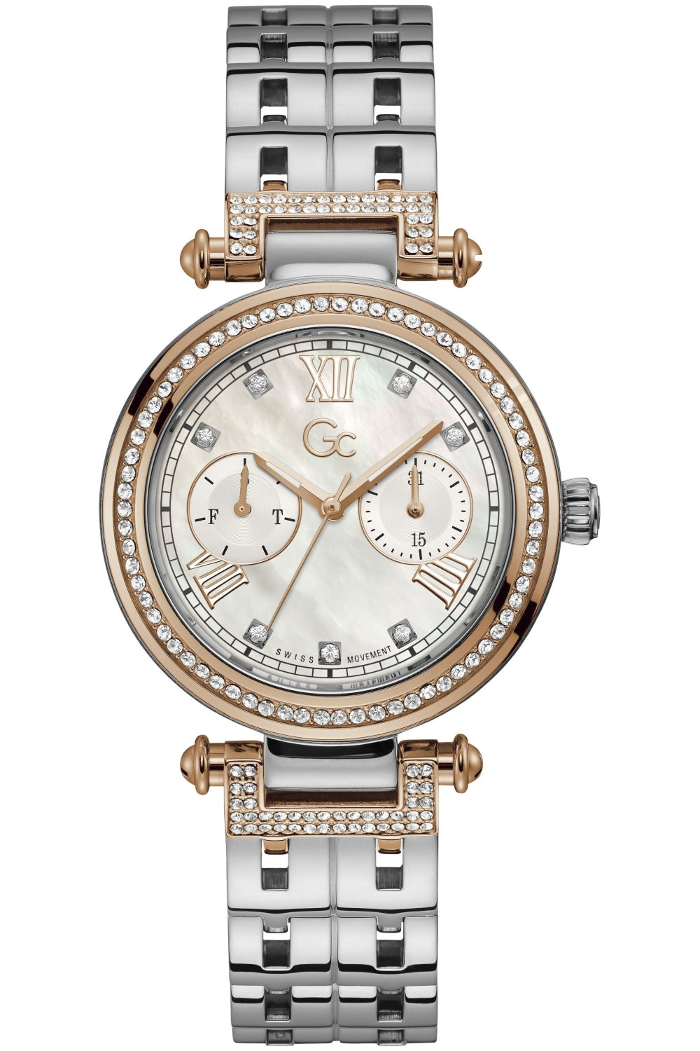 Gc Y78003L1MF watch for women with a grey dial and stainless steel strap.