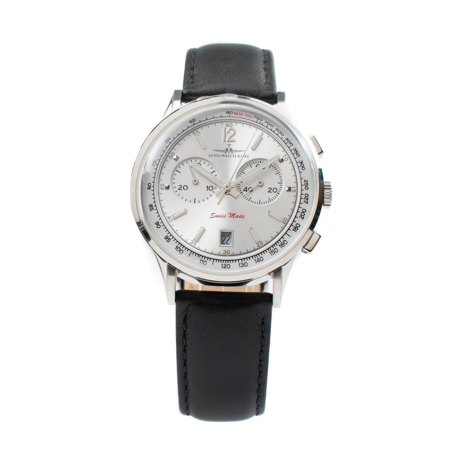 Zeno ZE5181-1 watch for man with a grey dial and leather strap.